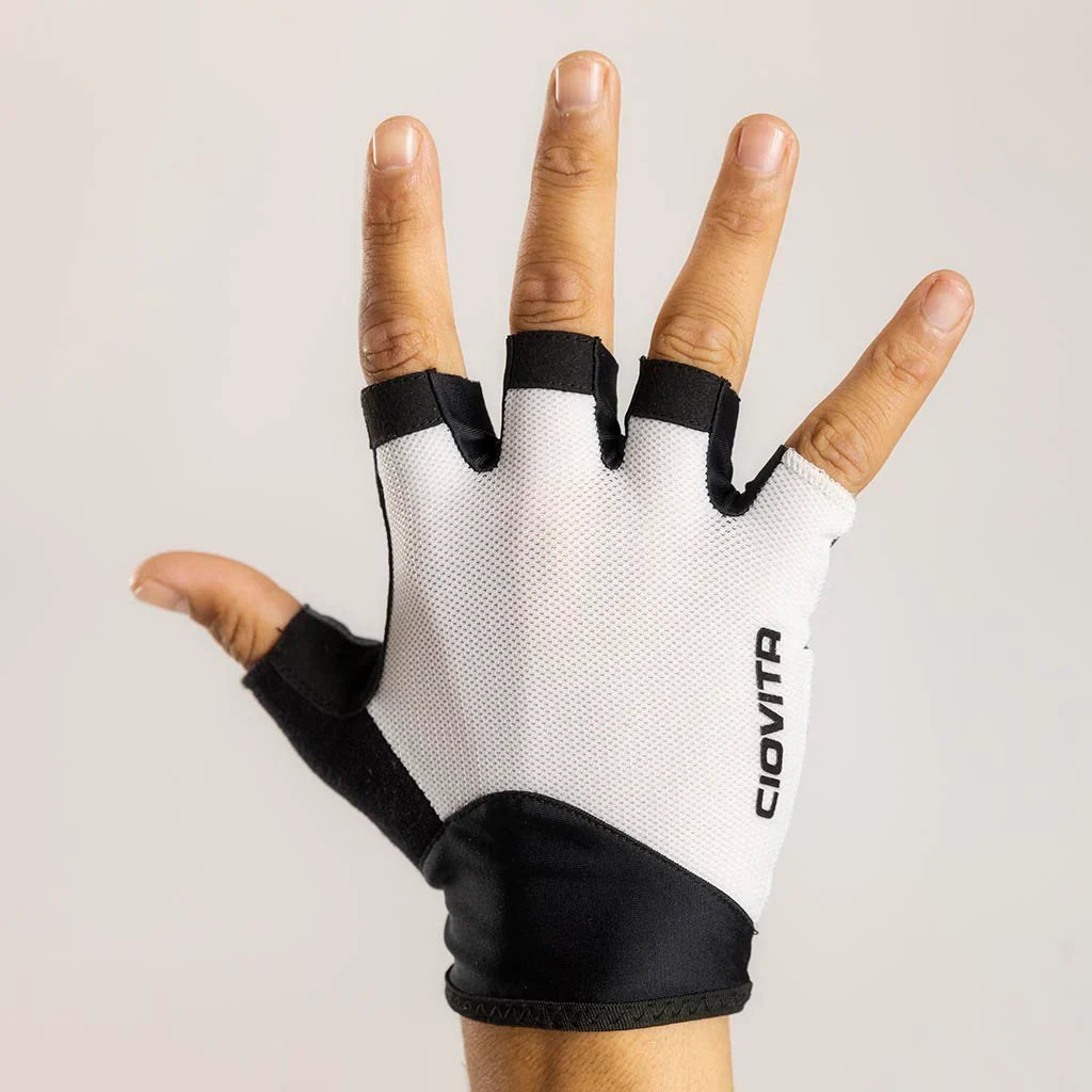 Ciovita Velocita Short Finger Cycling Gloves White