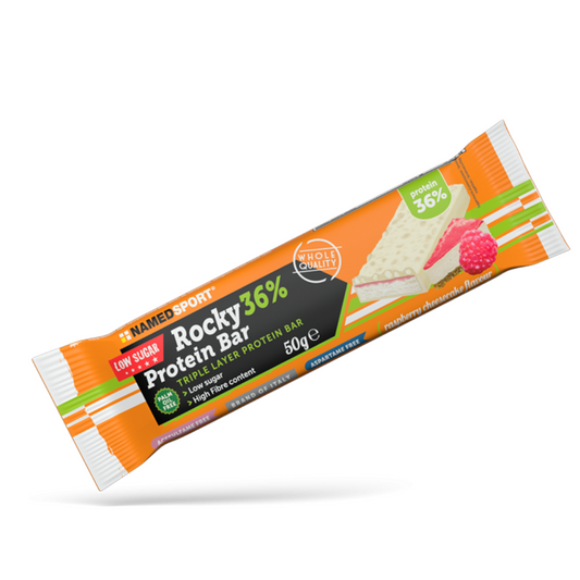 NAMED ROCKY 36% PROTEINBAR RASBERRY CH/CAKE 50G