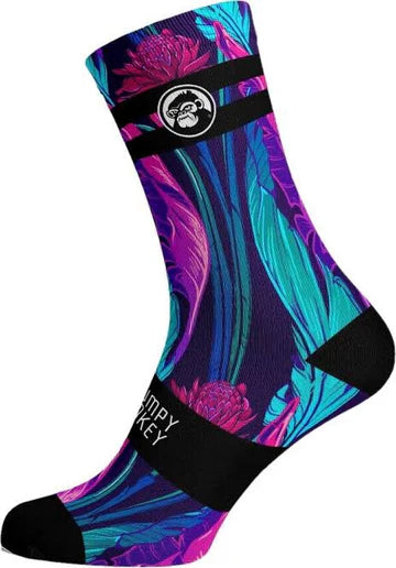 Grump Monkey Socks Ultraviolet